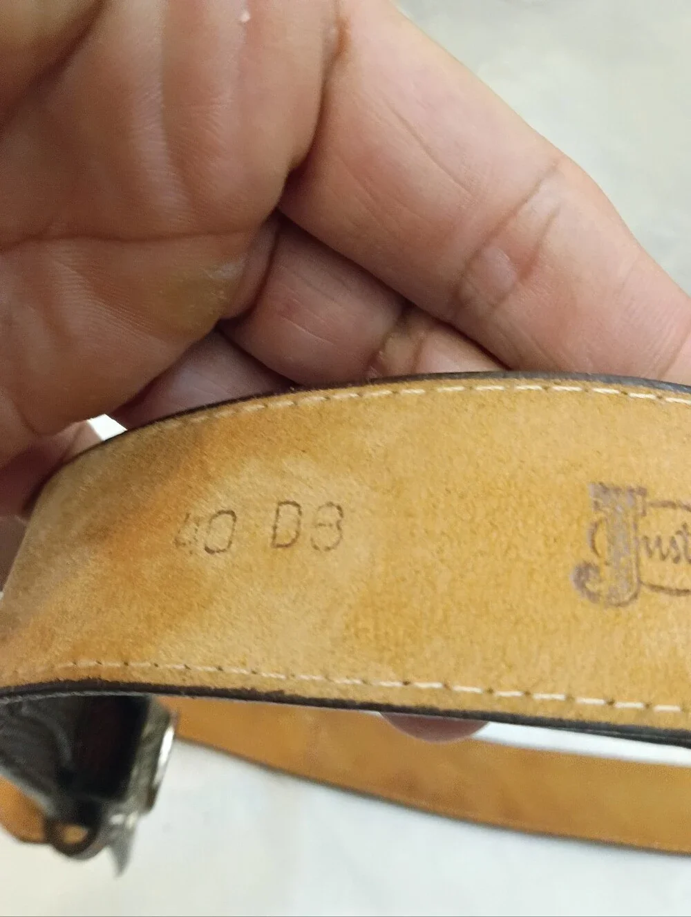 Justin | Men’s Genuine Lizard Mens Vintage Belt Size 40
